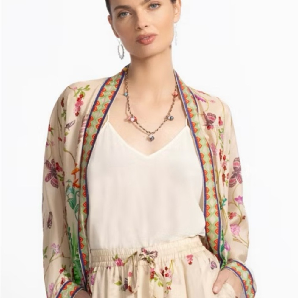 Johnny Was Multicolor Floral Kimono